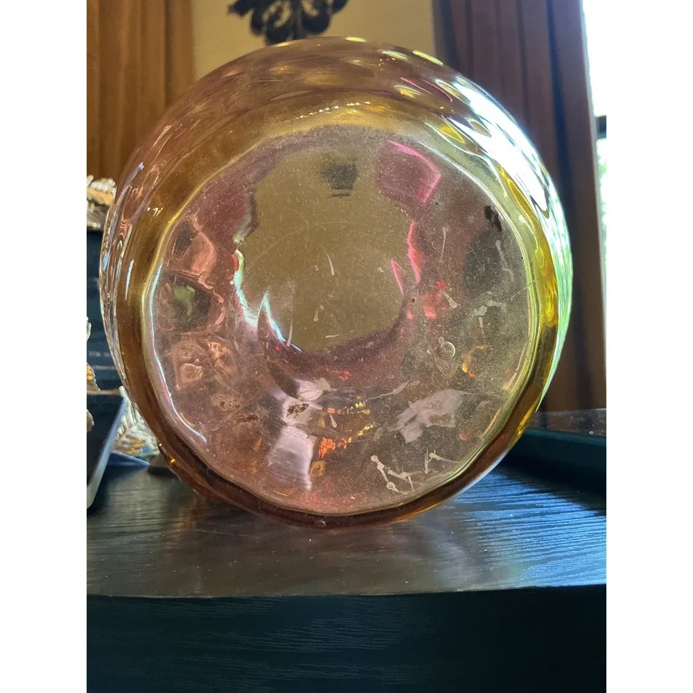 1880s Hobbs, Brockunier & Co. Amberina Glass Pitcher Inverted thumbprint pattern